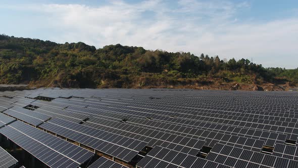 Solar power station in montain