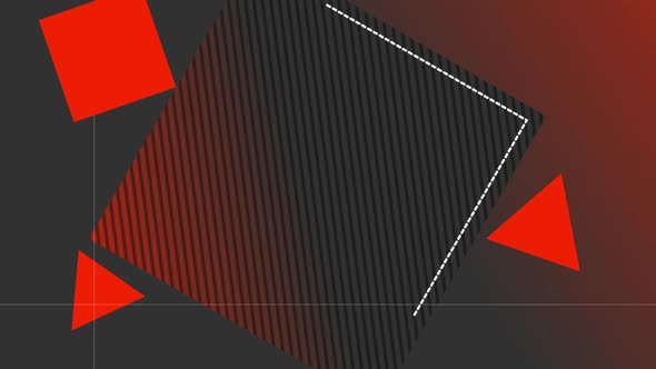 Animation of red triangles and square