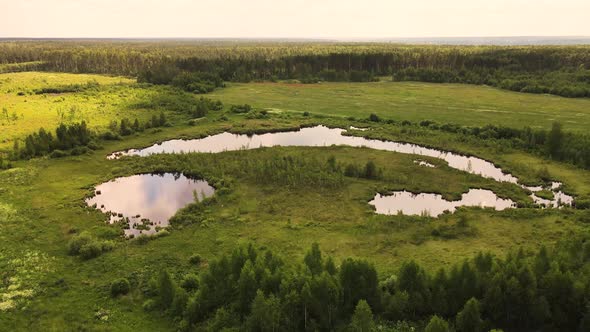 An Unusual Lake Seems to Be Laughing Cunningly an Aerial View