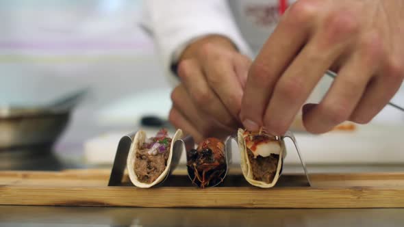 the Final Steps of the Chef in the Preparation of Dishes