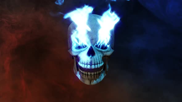 Halloween Scull background red Scull blue fire vampire cemetery dead