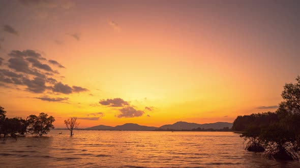 Timelapse Sunset Above Chalong Gulf