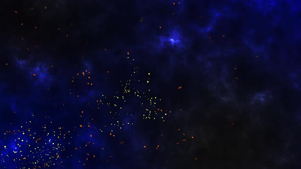 Abstract Blue and Yellow Particles Background 4K