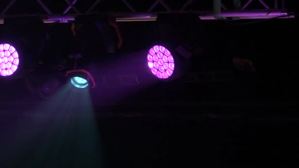 Colorful Projectors Hang on a Musical Farm