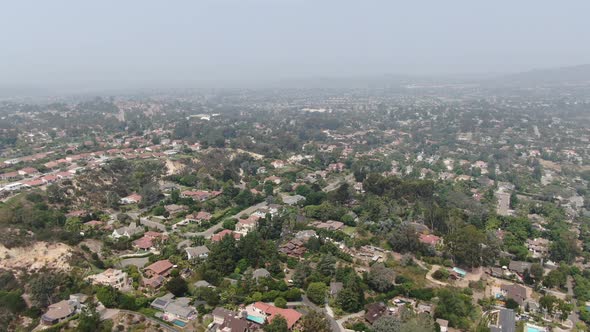 Thick Haze and Smog Over San Diego Due To Wildfire in California.