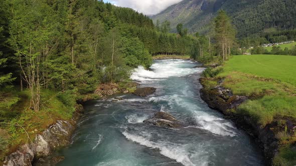 Mountain River Beautiful Nature Norway Natural Landscape