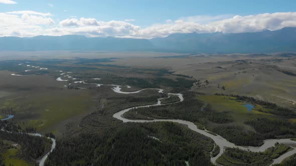 Aerial Video of the Kurai Steppe