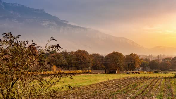 4K Timelapse Aix-les-Bains, Les Bauges, Sunset 1