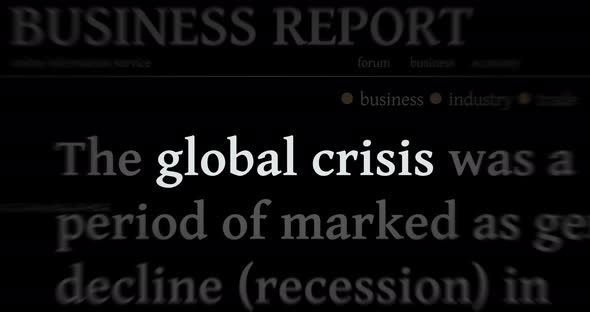 Headline titles media with global crisis economy crash seamless loop