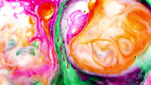 Abstract Colorful Ink Paint Spread Like Explotion