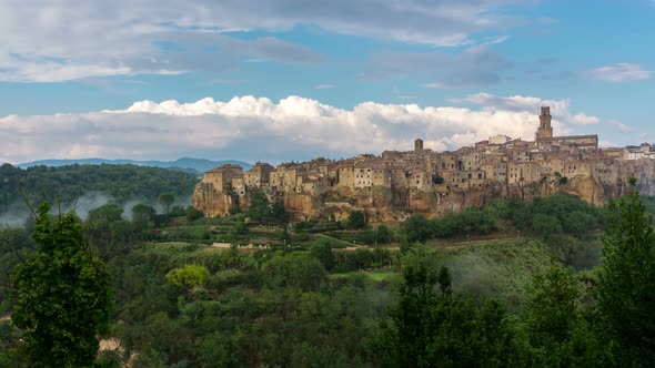 Time Lapse of Pitigliano old town in Italy