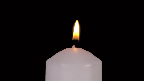 Burning Candle With Alpha Channel 4K.