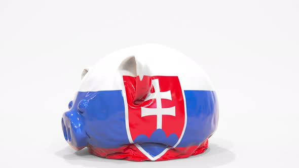 Deflating Piggy Bank Printed Flag Slovakia alt