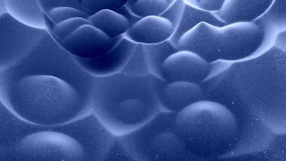 Abstract Surface of Liquid Blue Wax with Sparkles