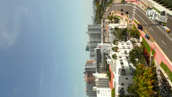 Vertical Aerial Video Indian Creek Drive Miami Beach