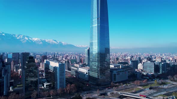 Cityscape of Santiago capital city of Chile South America country.