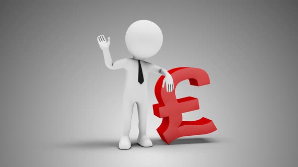 3D Man Waving Hand Leaned To Pound Sign 01 Loop with Alpha alt