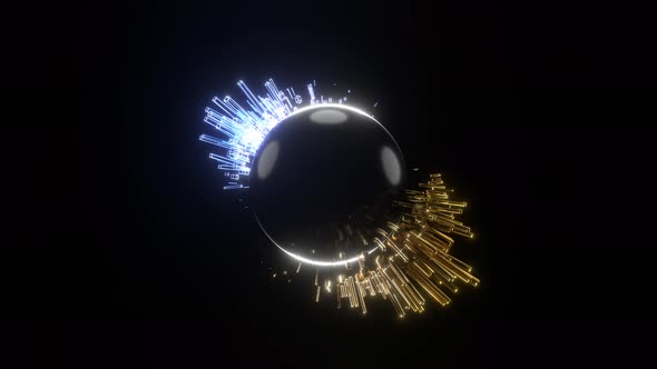 4K Abstract Hi-tech Futuristic Disco ball. Modern cyber techno disco ball