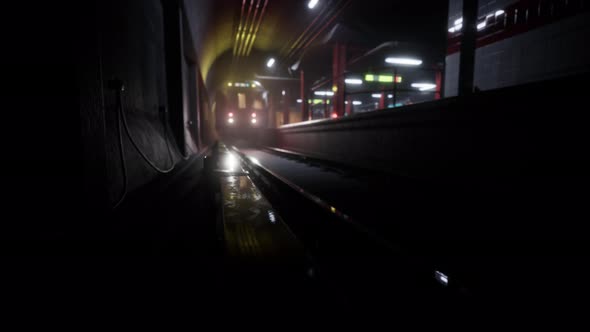 Empty Old Subway Train Station