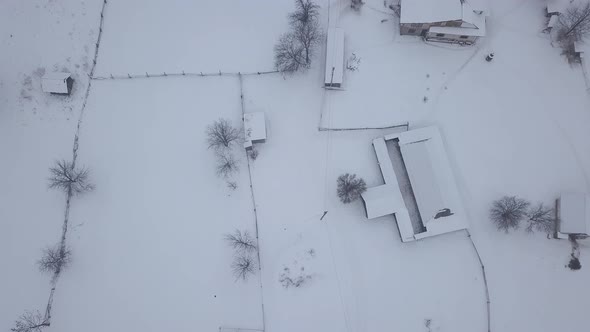 village Kryvorivnia covered with snow in the Carpathians mountains