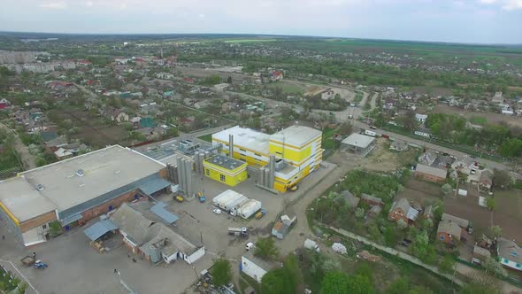 Aerial View Of Industrial Area.