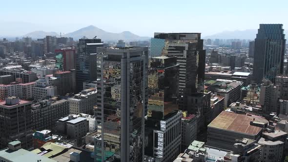 Skyscrapers, Buildings, architecture (Santiago capital of Chile) aerial view