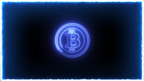 Bitcoin In Neon Frame