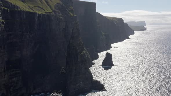 Drone Coastline With Asmundarstakkur Sea Stack