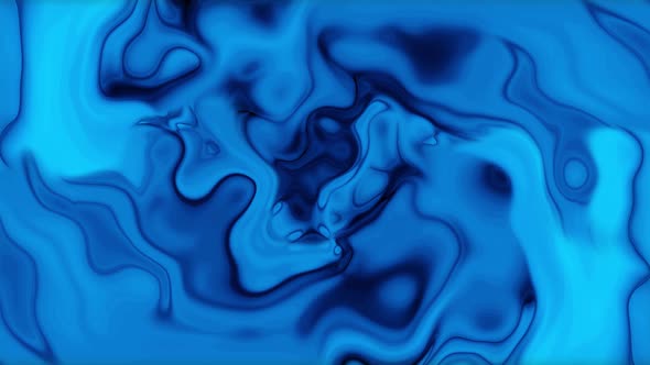 Silky blue color liquid ink flowing animation. glossy blue color liquid flow. Vd 557