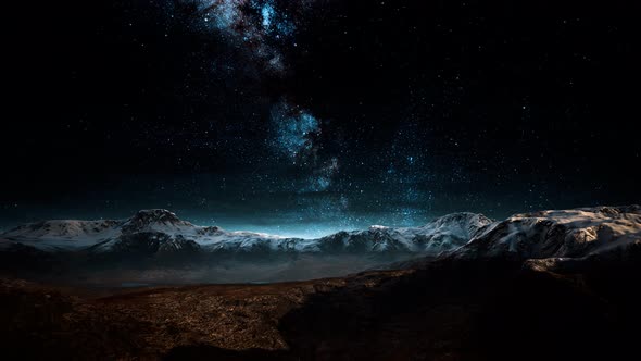 Himalaya Mountain with Star in Night Time alt