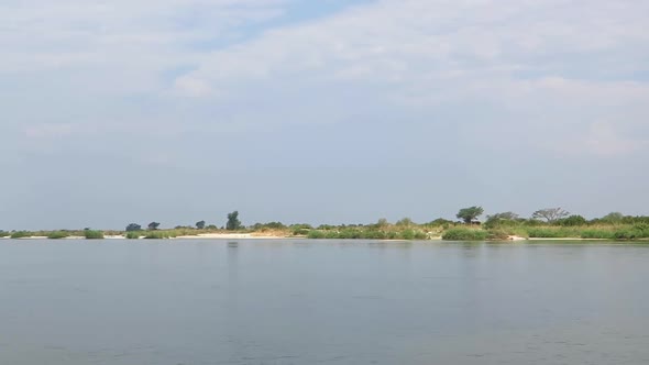 An Afternoon cruise on the might Zambezi river along the Nambia side with a view of Zambia. In summe