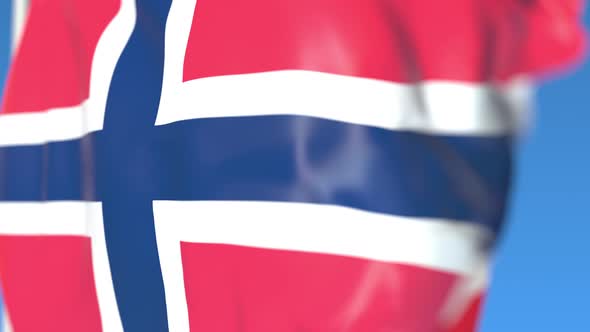 Waving National Flag of Norway