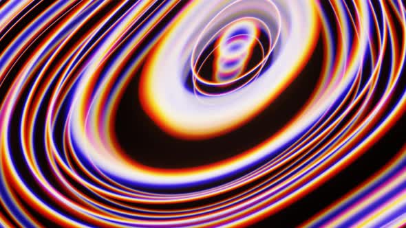 Abstraction of Rotation of Multicolored Neon Distorted Rings