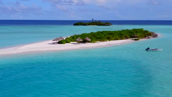 Aerial landscape of seashore beach by ocean with sand background