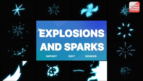 Explosions And Sparks Pack | Motion Graphics alt
