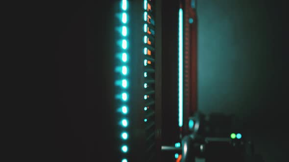 Clean Industrial Interior of a Data Server Room with Servers