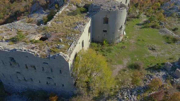Aerial Shot of the Fortress Kosmach in Montenegro