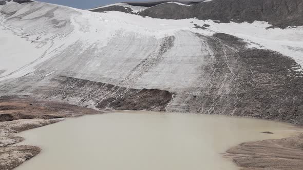 Aerial Landscape of Mountain Lake in Kazakhstan