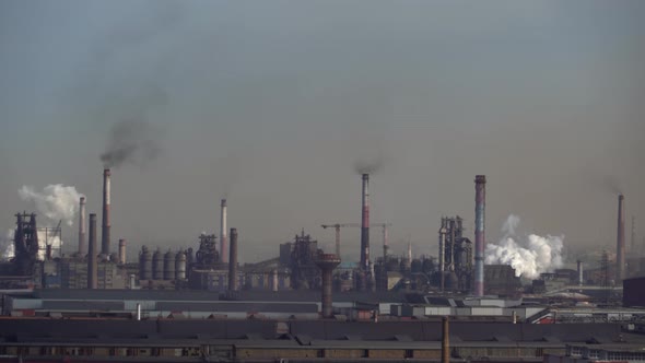 Air pollution from smoke emissions from industrial chimneys