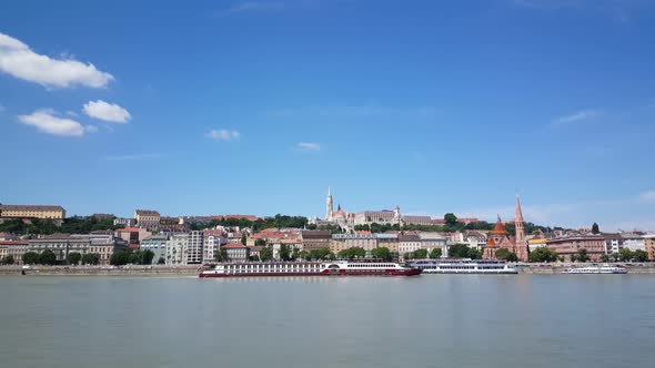 View from Pest to Buda in Budapest Hungary 