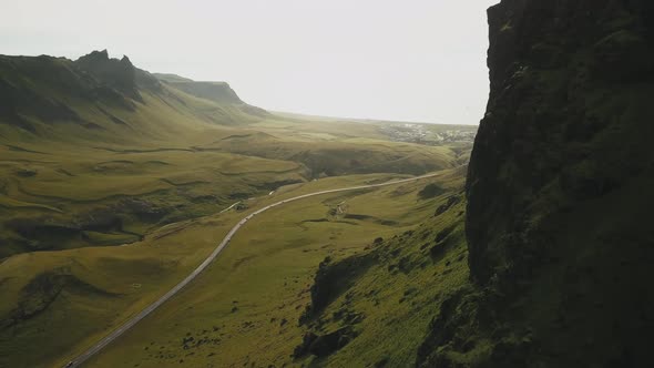 flying close to puffins colony in iceland