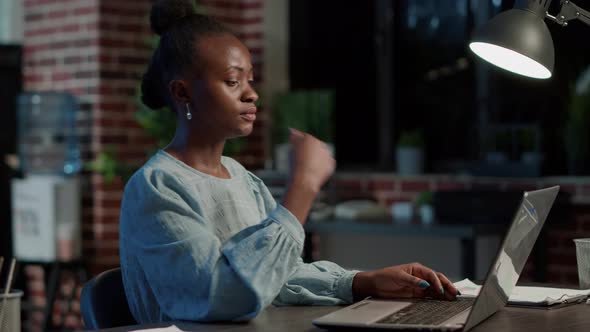 Sales Consultant Having Back Pain After Working on Stock Market Sales