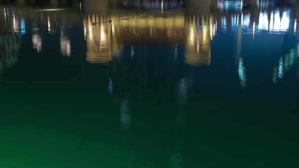 Bridge and Fountains in Front of Burj Khalifa Dubai Emirates Timelapse