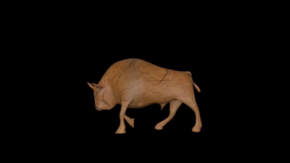 Old Wood Bull Walk Transparent Alpha Loop