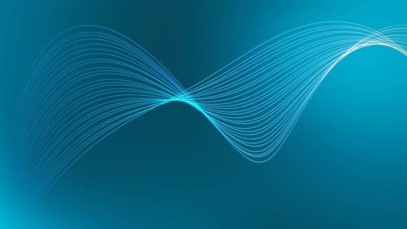 New Cyan Color Gradient Ribbon Line Wave Animated Background