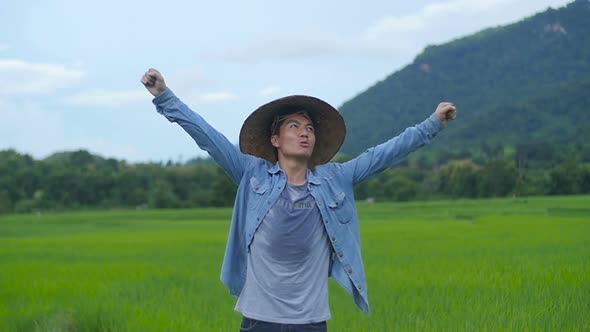 Farmer Celebrating Success