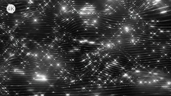 Black Glittering Wavy Background