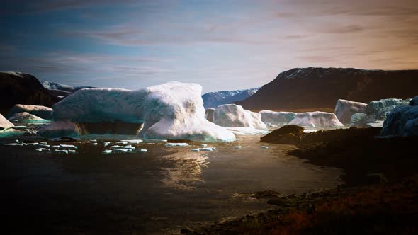 Many Melting Icebergs in Antarctica