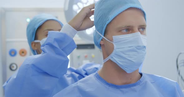 Medical professionals working at a hospital