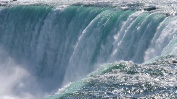 Super slow motion (180fps) close-up view of Niagara Falls, Canada